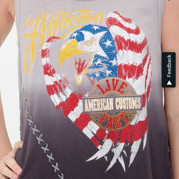 ❤[Affliction] Graphic print embellished tank. - Picture 3 of 12